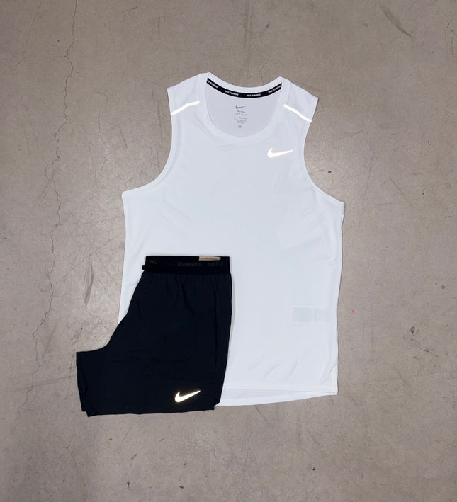 Nike Ice White Miler Vest x Black Challenger Shorts Set