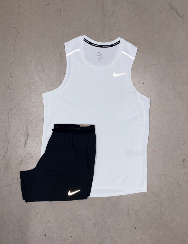 Nike Ice White Miler Vest x Black Challenger Shorts Set
