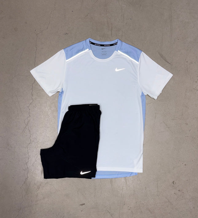 Nike Ice White/Cobalt Bliss Miler x Black Challenger Short