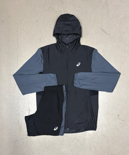 ASICS Black/Grey Core Colour Block Jacket Full Set