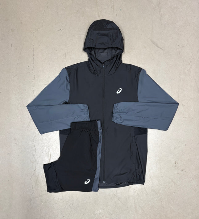 ASICS Black/Grey Core Colour Block Jacket Full Set
