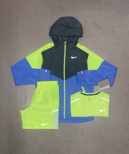 Nike Volt Yellow Multi-Colour Block Windrunner Jacket Full Bundle
