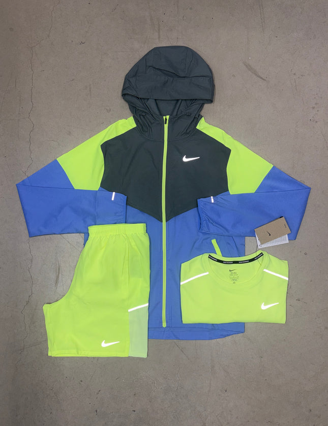 Nike Volt Yellow Multi-Colour Block Windrunner Jacket Full Bundle
