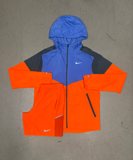 Nike Total Orange/Royal Pulse Impossibly Light Jacket x Total Orange Challenger Shorts