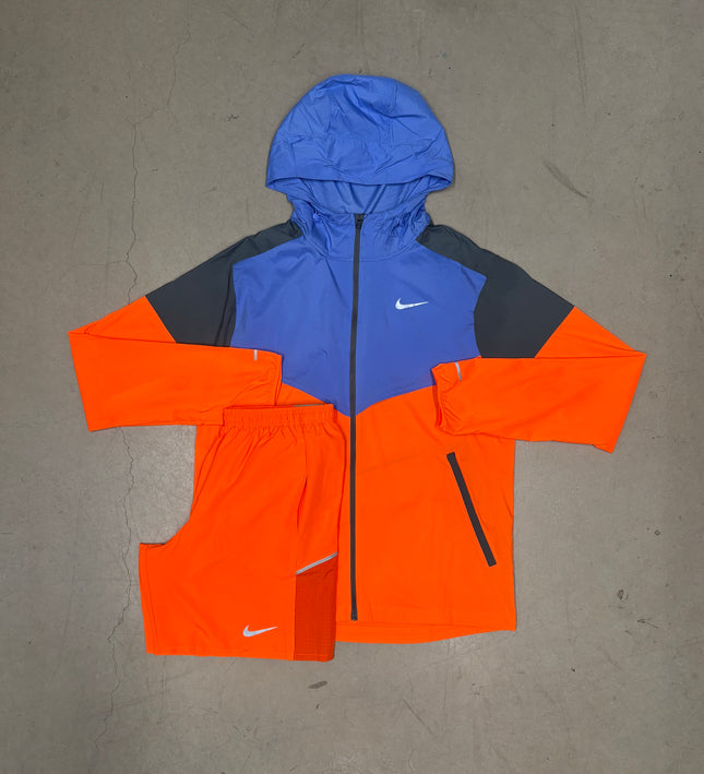 Nike Total Orange/Royal Pulse Impossibly Light Jacket x Total Orange Challenger Shorts