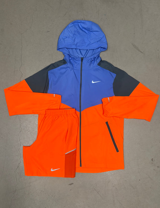 Nike Total Orange/Royal Pulse Impossibly Light Jacket x Total Orange Challenger Shorts