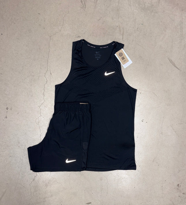 Nike Black Stride Vest x Black Challenger Shorts Full Set