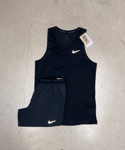 Nike Black Stride Vest x Black Flex Shorts Full Set