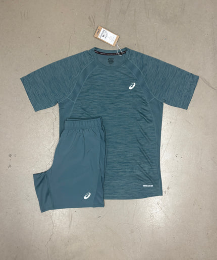 ASICS Foggy Teal Road SS Tee x Icon Matching Shorts