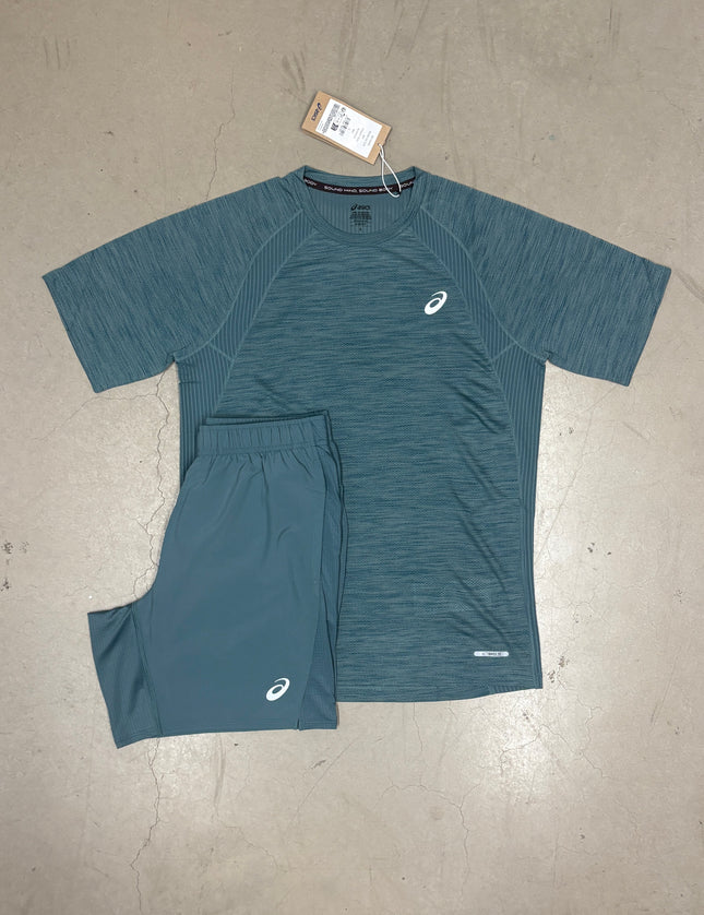 ASICS Foggy Teal Road SS Tee x Icon Matching Shorts