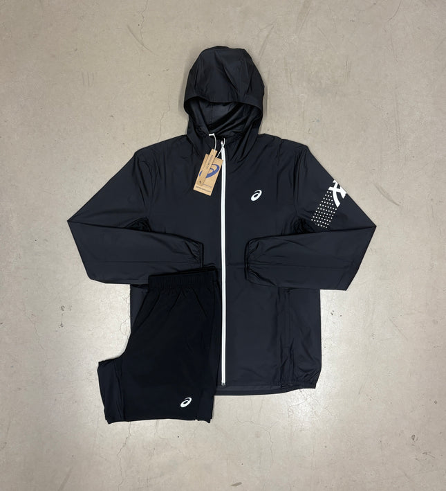 ASICS Black Icon SS Jacket x Icon Shorts Matching Set