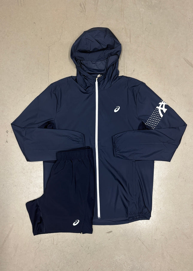 ASICS Midnight Navy Icon Jacket x Midnight Navy Core Shorts