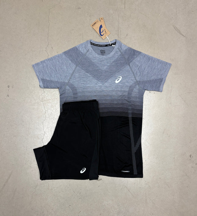 ASICS Grey/Black Seamless Tee x ASICS Core Shorts