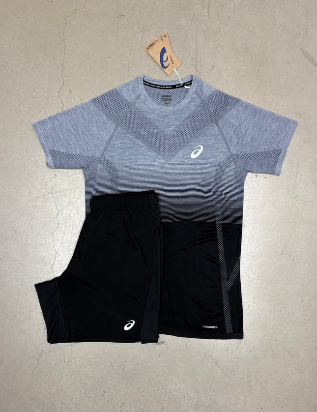 ASICS Grey/Black Seamless Tee x ASICS Core Shorts