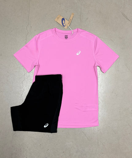 ASICS Pink Core Tee x ASICS Black Core Shorts