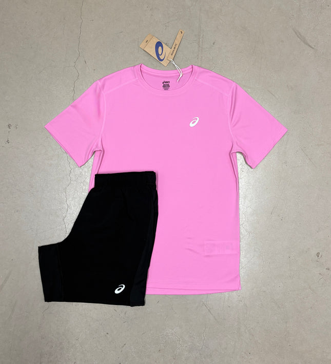 ASICS Pink Core Tee x ASICS Black Core Shorts