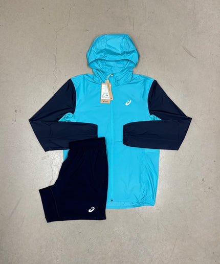 ASICS Midnight/Mint Energy Core Jacket x ASICS Midnight Core Shorts