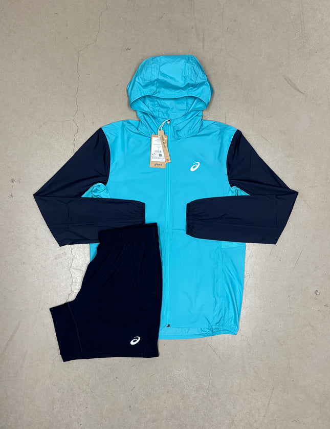 ASICS Midnight/Mint Energy Core Jacket x ASICS Midnight Core Shorts