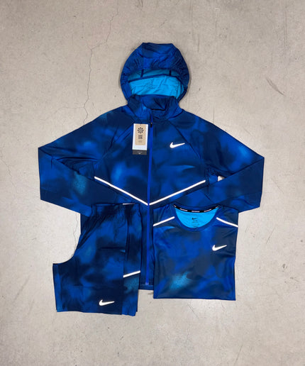Nike Multi-Blue All Over Print Full 3-Piece 7" Shorts Bundle