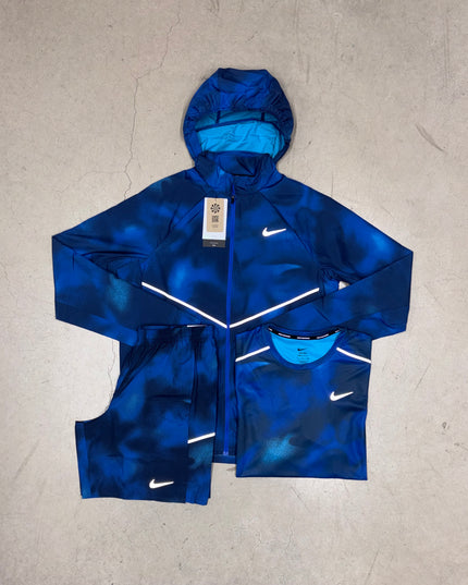 Nike Multi-Blue All Over Print Full 3-Piece 7" Shorts Bundle