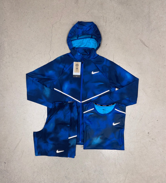 Nike Multi-Blue All Over Print Full 3-Piece 7" Shorts Bundle