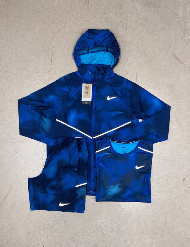 Nike Multi-Blue All Over Print Full 3-Piece 7" Shorts Bundle