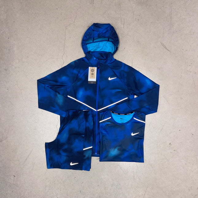 Nike Multi-Blue All Over Print Full 3-Piece 7" Shorts Bundle