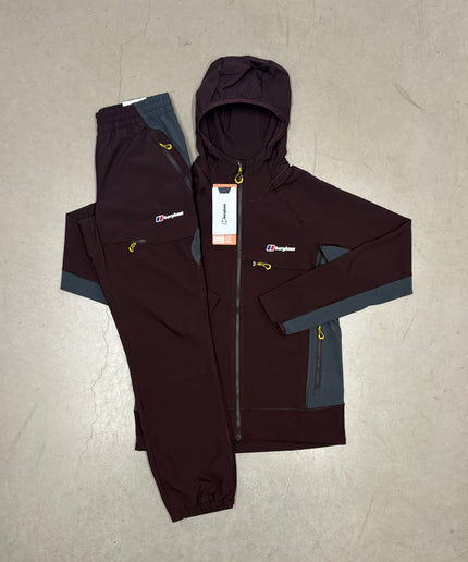 Berghaus Maroon/Dark Grey Wavertree Jacket x Pants Full Tracksuit