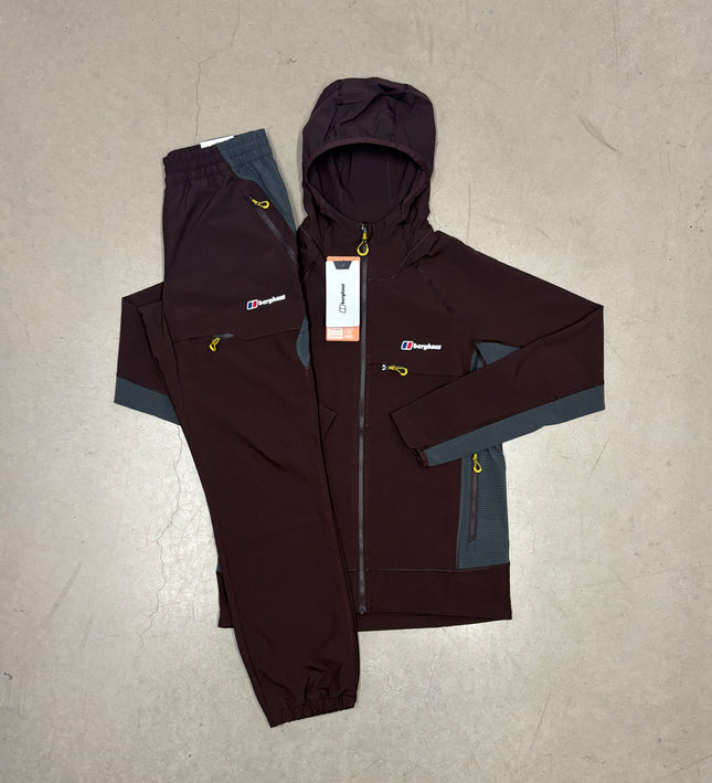 Berghaus Maroon/Dark Grey Wavertree Jacket x Pants Full Tracksuit