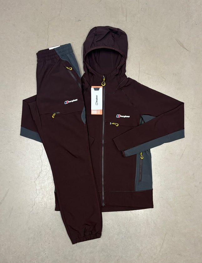 Berghaus Maroon/Dark Grey Wavertree Jacket x Pants Full Tracksuit