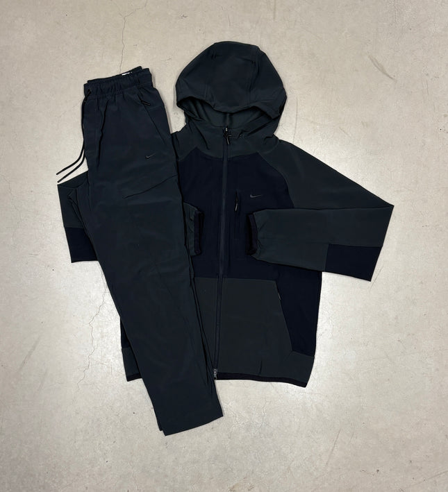 Nike New Triple Black Dri-Fit Unlimited Cargo Full Tracksuit