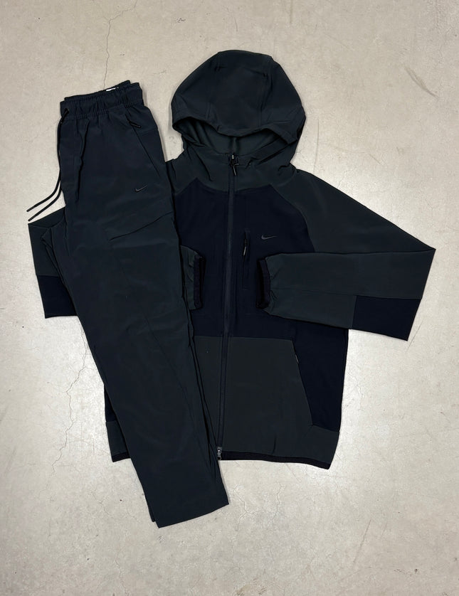Nike New Triple Black Dri-Fit Unlimited Cargo Full Tracksuit