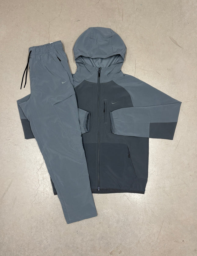 Nike New Double Grey Dri-Fit Unlimited Cargo Full Tracksuit