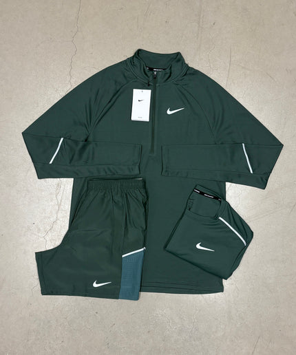 Nike Camo Green Dri-Fit Miler Q-Zip Matching Full Bundle