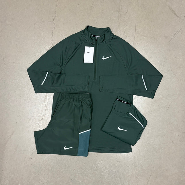Nike Camo Green Dri-Fit Miler Q-Zip Matching Full Bundle