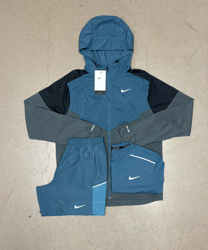 Nike Smoke Grey/Blue Windrunner Jacket x Matching 7" Shorts Full Bundle