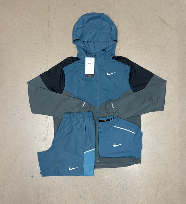 Nike Smoke Grey/Blue Windrunner Jacket x Matching 7" Shorts Full Bundle
