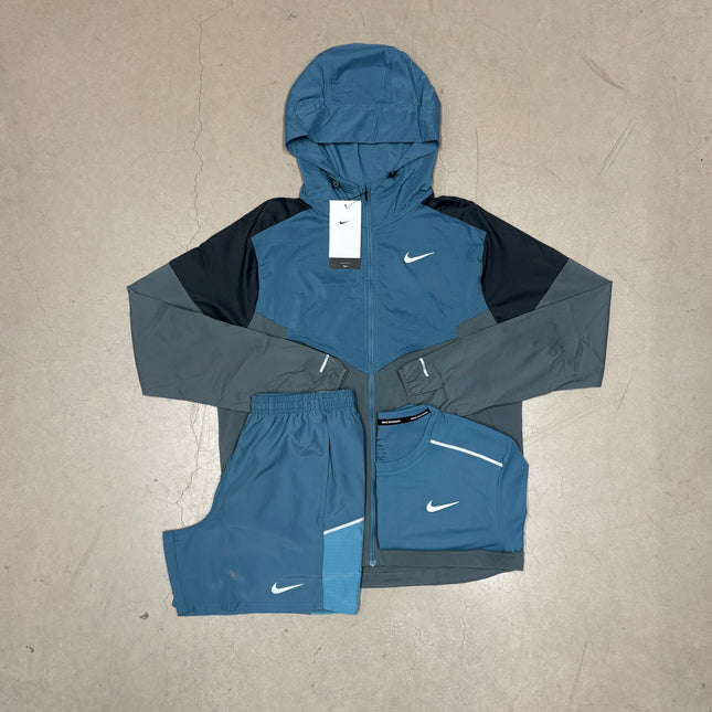 Nike Smoke Grey/Blue Windrunner Jacket x Matching 7" Shorts Full Bundle