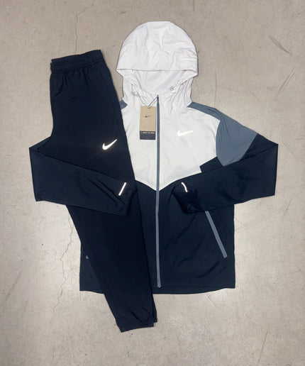 Nike Light Bone Windrunner Jacket x Nike Black Challenger Pants Tracksuit