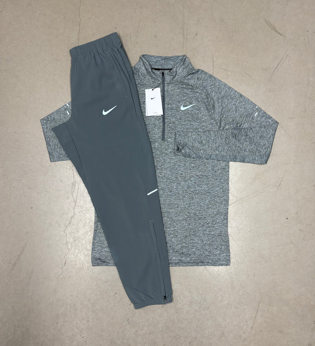 Nike Grey Dri-Fit Stride Q-Zip x Nike Grey Miler Challenger Pants