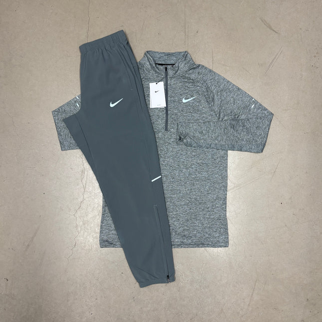 Nike Grey Dri-Fit Stride Q-Zip x Nike Grey Miler Challenger Pants