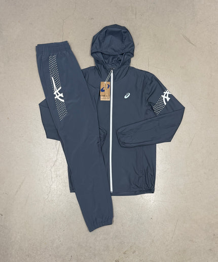 ASICS Dark Grey Icon SS Jacket x Matching Icon SS Pants
