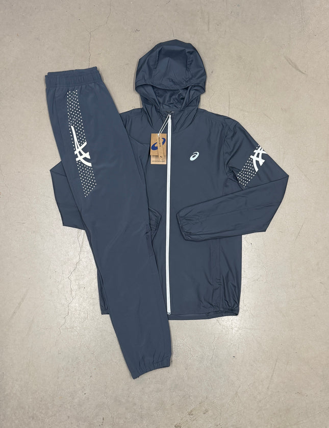 ASICS Dark Grey Icon SS Jacket x Matching Icon SS Pants