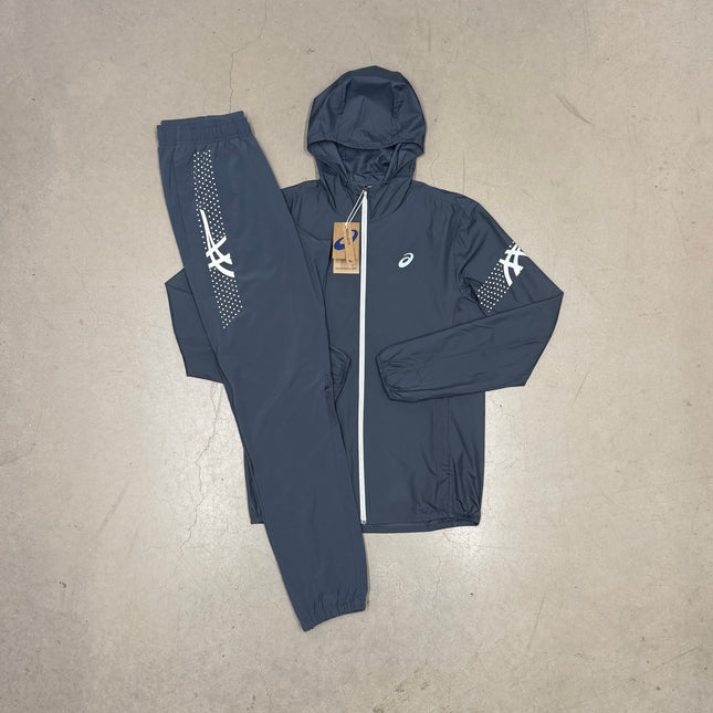 ASICS Dark Grey Icon SS Jacket x Matching Icon SS Pants